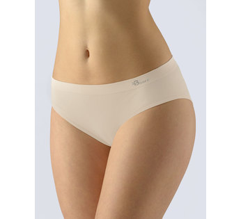 GINA dámské kalhotky klasické, širší bok, bezešvé, jednobarevné Bamboo Soft 00047P  - tělová  L/XL