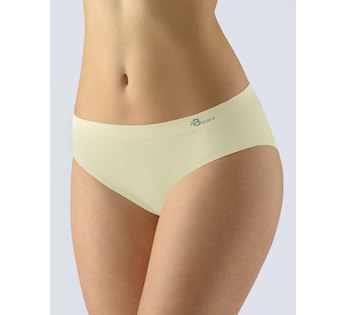 GINA dámské kalhotky klasické, širší bok, bezešvé, jednobarevné Bamboo Soft 00047P  - vanilková  L/XL