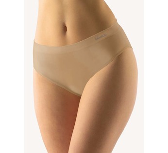 GINA dámské kalhotky klasické, širší bok, bezešvé, jednobarevné Eco Bamboo 00038P  - béžová  L/XL