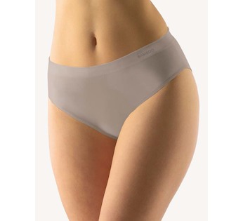 GINA dámské kalhotky klasické, širší bok, bezešvé, jednobarevné Eco Bamboo 00038P - šedohnědá L/XL