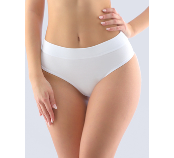GINA dámské kalhotky klasické, širší bok, šité, jednobarevné Disco Bamboo Solid 10255P - bílá 42/44