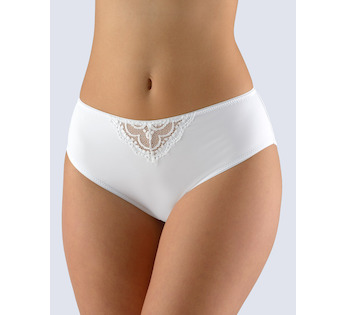 GINA dámské kalhotky klasické, širší bok, šité, s krajkou, jednobarevné La Femme 2 10171P  - bílá  50/52