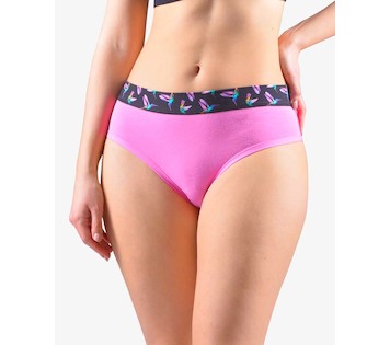 GINA dámské kalhotky klasické, širší bok, šité, s potiskem Disco XVII 10272P  - pink fialová 42/44