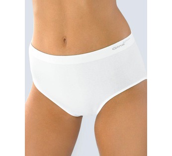 GINA dámské kalhotky klasické mama, větší velikosti, bezešvé, jednobarevné Bamboo PureLine 01001P - bílá L/XL