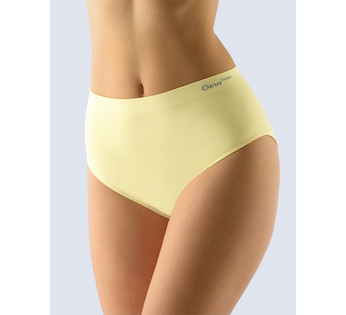 GINA dámské kalhotky klasické mama, větší velikosti, bezešvé, jednobarevné Bamboo PureLine 01001P - vanilková L/XL