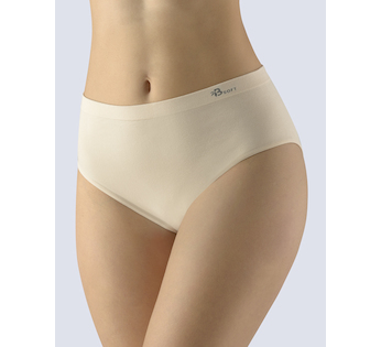 GINA dámské kalhotky klasické mama, větší velikosti, bezešvé, jednobarevné Bamboo Soft 01003P - tělová XL/XXL
