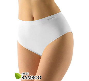GINA dámské kalhotky klasické mama, větší velikosti, bezešvé, jednobarevné Eco Bamboo 01002P  - bílá  XL/XXL