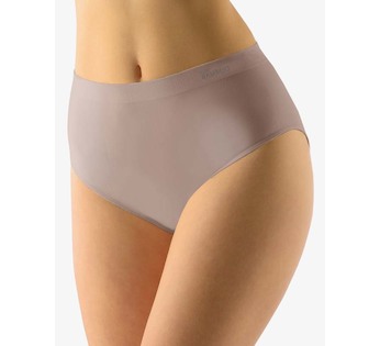 GINA dámské kalhotky klasické mama, větší velikosti, bezešvé, jednobarevné Eco Bamboo 01002P - šedohnědá L/XL