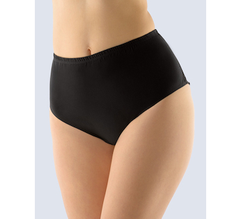 GINA dámské kalhotky klasické ve větších velikostech, větší velikosti, šité, jednobarevné  11070P  - černá  46/48
