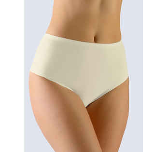 GINA dámské kalhotky klasické ve větších velikostech, větší velikosti, šité, jednobarevné  11070P  - žlutobílá  46/48