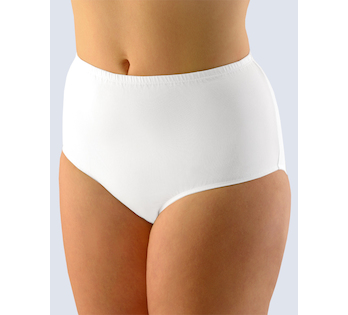 GINA dámské kalhotky klasické ve větších velikostech, větší velikosti, šité, jednobarevné  11072P  - bílá  46/48