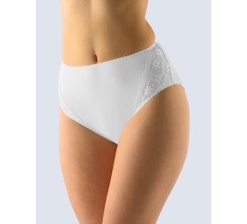GINA dámské kalhotky klasické ve větších velikostech, větší velikosti, šité, s krajkou, jednobarevné  11066P  - bílá  42/44