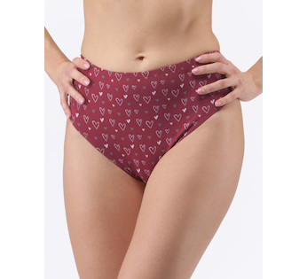 GINA dámské kalhotky klasické ve větších velikostech, větší velikosti, šité, s potiskem  11094P  - brandy tm. šedá 50/52
