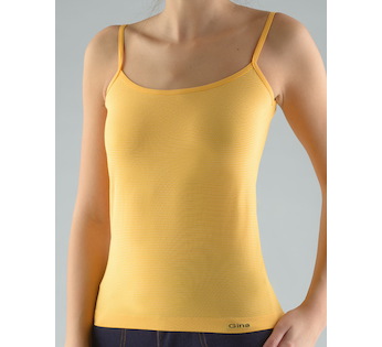 GINA dámské košilka, úzká ramínka, bezešvé Bavlna s proužky 08013P  - angreštová bílá L/XL