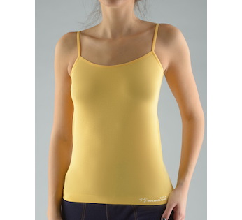 GINA dámské košilka, úzká ramínka, bezešvé, jednobarevné Bamboo Cotton 08988P - angreštová bílá L/XL