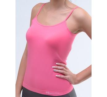 GINA dámské košilka, úzká ramínka, bezešvé, jednobarevné Bamboo Cotton 08988P - sv. vínová bílá S/M