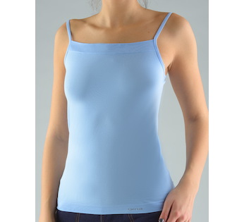 GINA dámské košilka, úzká ramínka, bezešvé, jednobarevné MicroPolyamid 08006P  - pomnenková  L/XL