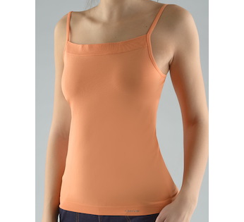 GINA dámské košilka, úzká ramínka, bezešvé, jednobarevné MicroPolyamid 08006P  - sv. cihlová  M/L