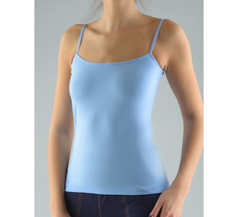 GINA dámské košilka, úzká ramínka, bezešvé, jednobarevné Modal 08999P  - pomnenková  S/M
