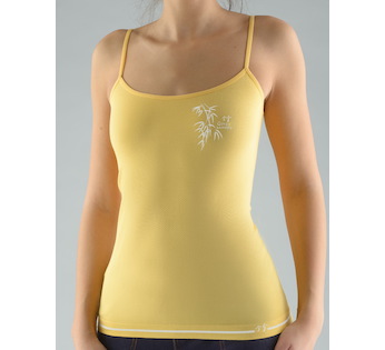 GINA dámské košilka, úzká ramínka, bezešvé, s potiskem Bamboo Cotton 08989P - angreštová bílá S/M