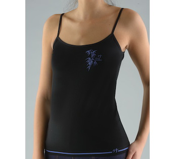 GINA dámské košilka, úzká ramínka, bezešvé, s potiskem Bamboo Cotton 08989P - černá ocelová S/M