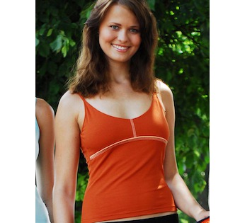 GINA dámské košilka, úzká ramínka, šité 98065P - jantarová S