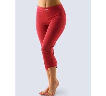 GINA dámské legíny 7/8 délka, 7/8 kalhoty, šité, klasické, jednobarevné 95004P - třešňová L