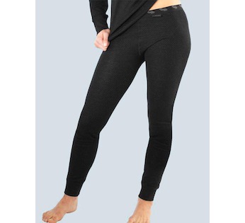 GINA dámské legíny dámské, dlouhé, šité, klasické, jednobarevné Merino Thermolite 86003P - černá šedá M