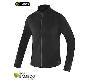 GINA dámské mikina s dlouhým rukávem, dlouhý rukáv, šité, jednobarevné ECO Bamboo Sport 99006P  - černá  XL