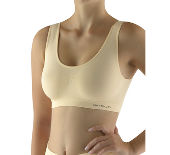 GINA dámské top podprsenkový se širokými ramínky, bez kostice, bezešvé, jednobarevné Eco Bamboo 07016P - tělová L/XL