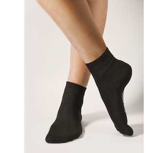 GINA dámské ponožky střední, bezešvé, jednobarevné Bambusové ponožky 82004P  - černá  35/38