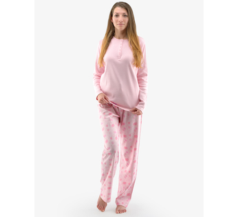 GINA dámské pyžamo dlouhé dámské, šité, s potiskem Pyžama 2022 19143P  - sacharóza sv. vínová M