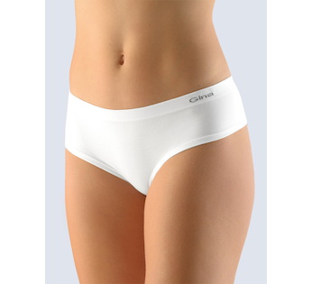 GINA dámské tanga francouzská, francouzské, bezešvé, bokové, jednobarevné MicroBavlna 04006P - bílá M/L