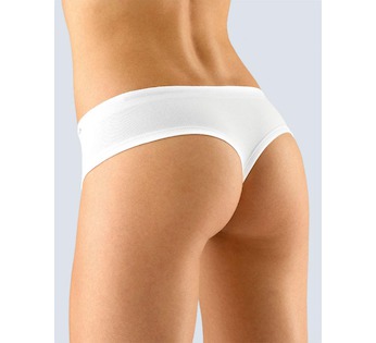 GINA dámské tanga francouzská, francouzské, bezešvé, bokové, jednobarevné MicroBavlna 04006P - bílá S/M
