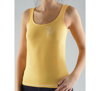 GINA dámské tílko, širší ramínka, bezešvé, s potiskem Bamboo Cotton 08986P - angreštová bílá M/L