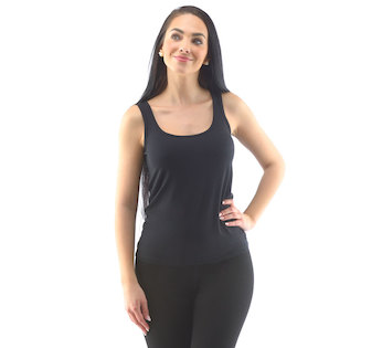GINA dámské tílko, širší ramínka, šité ECO Bamboo Disco 18046P - černá 38/40