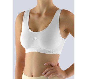 GINA dámské top podprsenkový se širokými ramínky, bez kostice, bezešvé, jednobarevné Bamboo PureLine 07011P - bílá XL/XXL