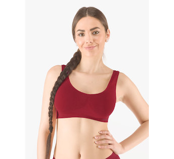 GINA dámské top podprsenkový se širokými ramínky, bez kostice, bezešvé, jednobarevné Bamboo PureLine 07011P - brandy L/XL