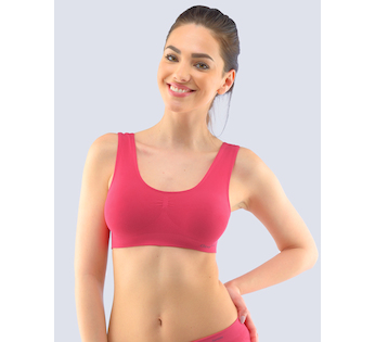 GINA dámské top podprsenkový se širokými ramínky, bez kostice, bezešvé, jednobarevné Bamboo PureLine 07011P - purpurová L/XL