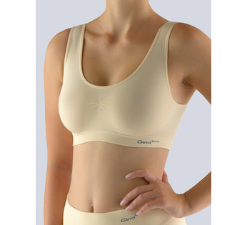 GINA dámské top podprsenkový se širokými ramínky, bez kostice, bezešvé, jednobarevné Bamboo PureLine 07011P - tělová XL/XXL