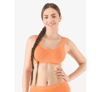 GINA dámské top podprsenkový se širokými ramínky, bez kostice, bezešvé, jednobarevné Bamboo PureLine 07011P - tm. lososová L/