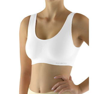 GINA dámské top podprsenkový se širokými ramínky, bez kostice, bezešvé, jednobarevné Eco Bamboo 07016P - bílá XL/XXL