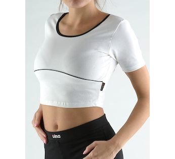 GINA dámské top tričko, krátký rukáv, šité 97009P - bílá černá L
