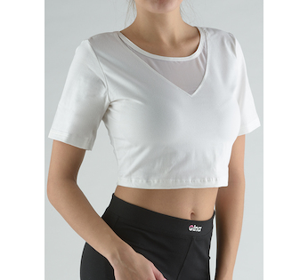GINA dámské top tričko, krátký rukáv, šité, jednobarevné  97011P  - bílá  L