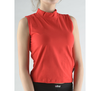 GINA dámské tričko bez rukávů, skampolo, šité, jednobarevné  98016P  - třešňová  M