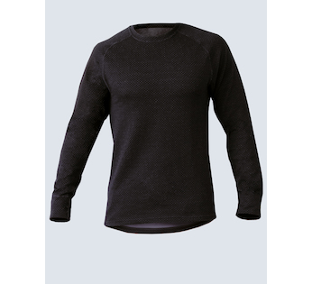 GINA dámské tričko s dlouhým rukávem uni, dlouhý rukáv, šité, jednobarevné Merino Thermolite 88014P  - černá šedá M