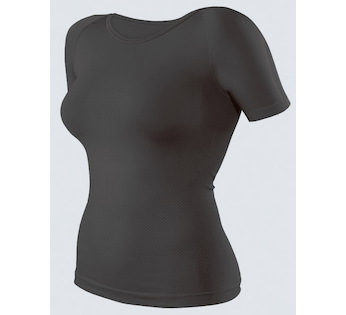 GINA dámské tričko s krátkým rukávem dámské, krátký rukáv, bezešvé, jednobarevné Polyamid 88002P  - onyx  S/M