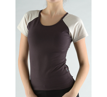 GINA dámské tričko s krátkým rukávem, krátký rukáv, šité  98002P  - melta písková M