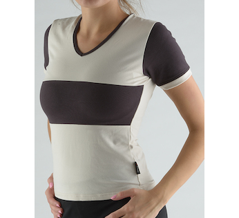 GINA dámské tričko s krátkým rukávem, krátký rukáv, šité  98014P  - písková melta S