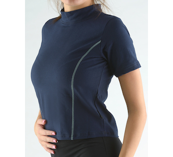 GINA dámské tričko s krátkým rukávem, krátký rukáv, šité  98019P  - lékořice ocelová S